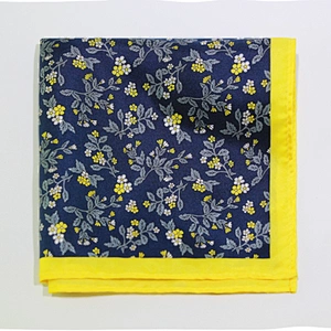 100% Silk Men's Elegant Floral Pocket Squares Handkerchief Men Printed High Quality Gift Box Set With LOGO