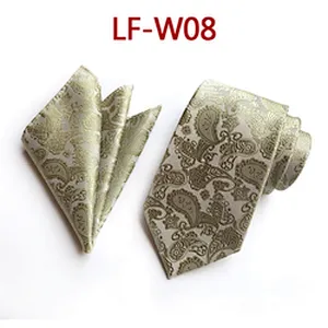 Custom Men Ties and Hanky Set Casual Paisley Neckties with Pocket Square Wholesale Ensemble Cravate Mouchoirs