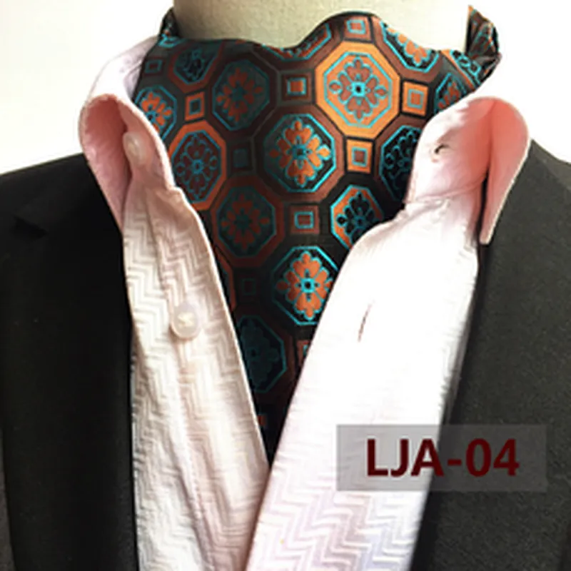 Classic Dot Cravate Homme Casual Paisley Folard Mens Ascot Polyester Jacquard Woven Ties For Men Italian
