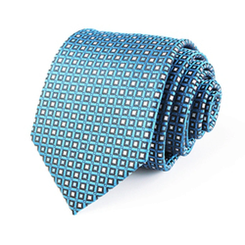 Wholesale Sublimation Polyester Ties Blue Cravate homme Jacquard Woven Paisley Ties Men Custom Logo