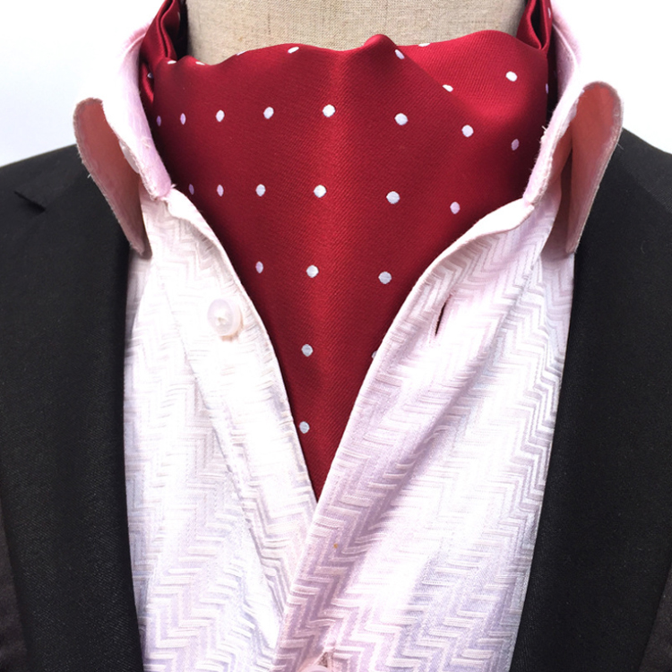 Classic Dot Cravate Homme Casual Paisley Folard Mens Ascot Polyester Jacquard Woven Ties For Men Italian