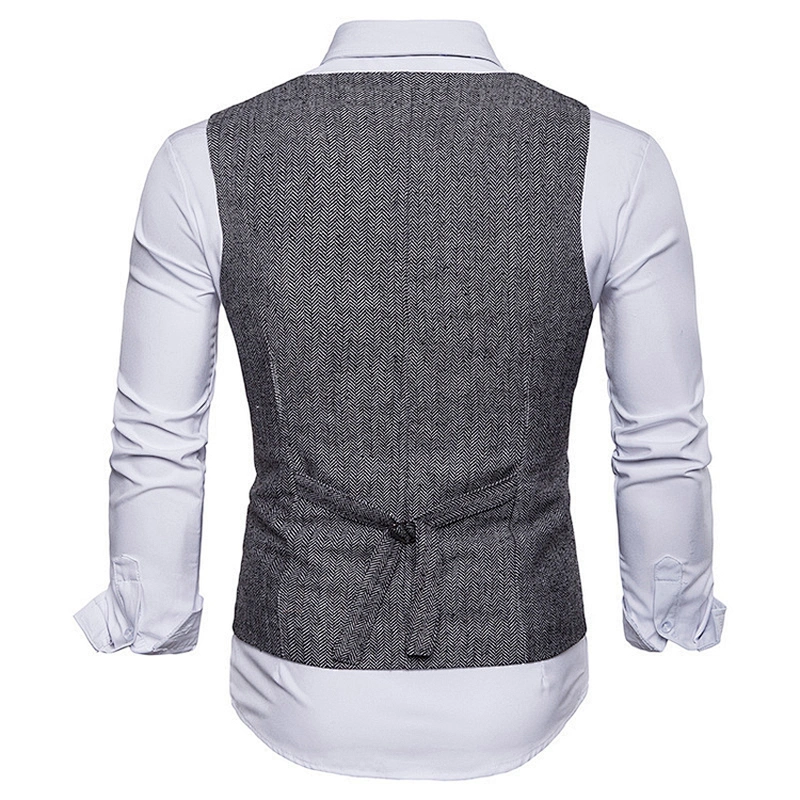 Custom Suit Vest Men Cotton Casual Solid Chalecos Hombre Formal Men Vest Waistcoat Single Breasted