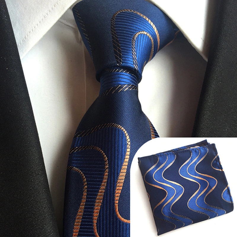 Fashionl Paisley Neckties with Pocket Square Custom Ensemble Cravate Mouchoirs Wholesale Men Ties and Hanky Set