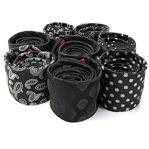 Fashion Custom Logo Business Mens Black Silk Neck Ties For Men