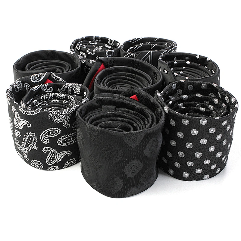 Fashion Custom Logo Business Mens Black Silk Neck Ties For Men
