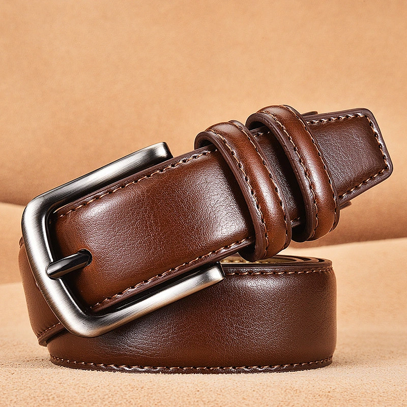 Wholesale Fashion mens Casual Adjustable Alloy Buckle Leather Belts 100% Genuine Leather Belt