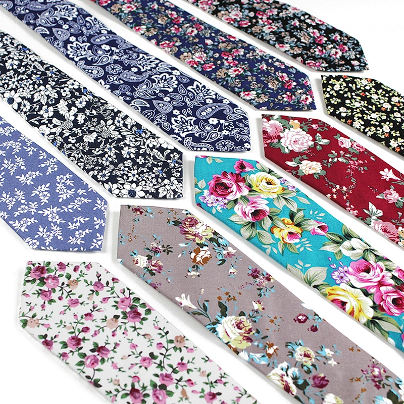 Chinese Classical Style Neck Ties For Men Casual Floral Ties Men Set Cotton Ties Men Necktie Set Gift Box