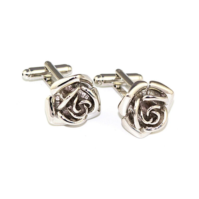 Personalized cheap brown flower cufflinks