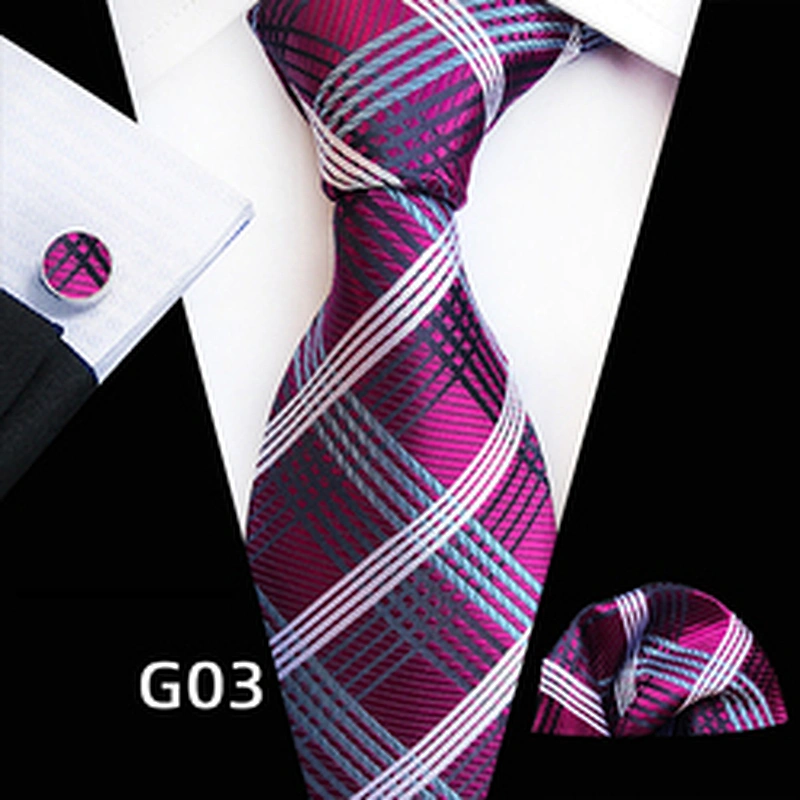 Custom Luxury Necktie Stripe Jacquard Cravates Homme Casual Silk Ties For Men
