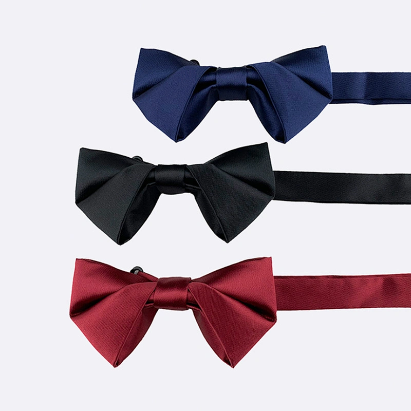 Classic Solid Self Tie Bow Ties For Men Custom Polyester Noeud Papillon Mariage Plain Kids Bow Ties With Gift Box