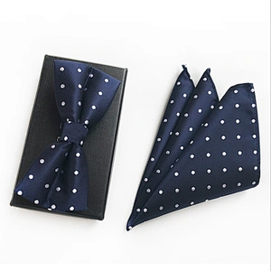 Custom Pocket Squares for Men Casual Mens Bow Ties and Hanky Sets Grid Men Bow Tie Sets Handkerchief Set