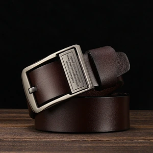 Wholesale Custom New Adjustable Casual Pin Buckle Belt Fashion Luxury Business Men Black Genuine Leather Belt