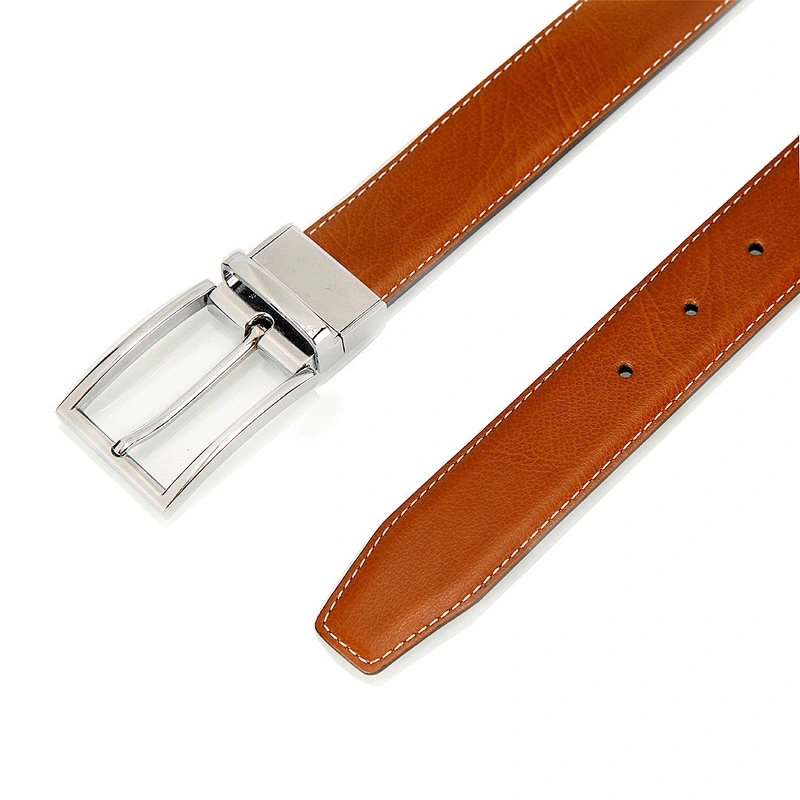 Men's leather belt wholesale rotary pin buckle belt men's leisure versatile double-sided leather belt