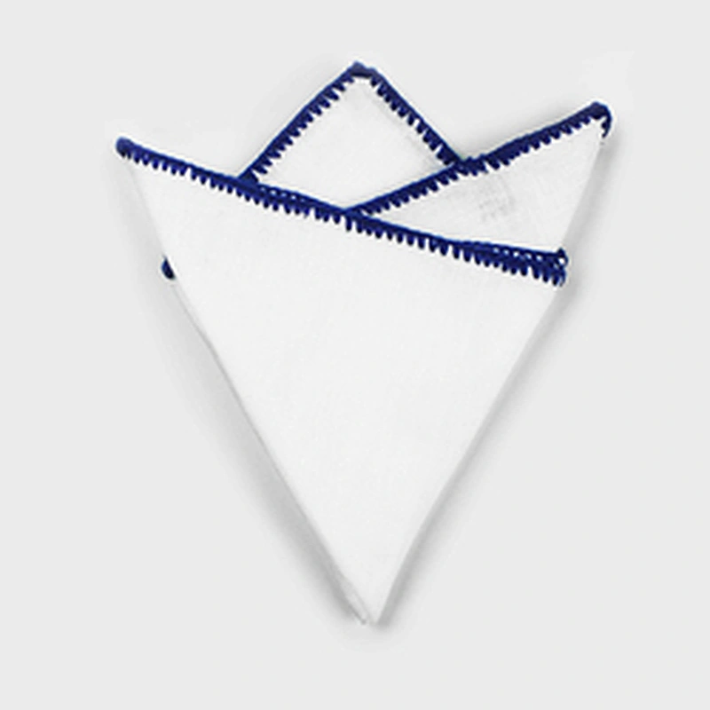 wholesale linen pocket square costom design linen handkerchief white for men
