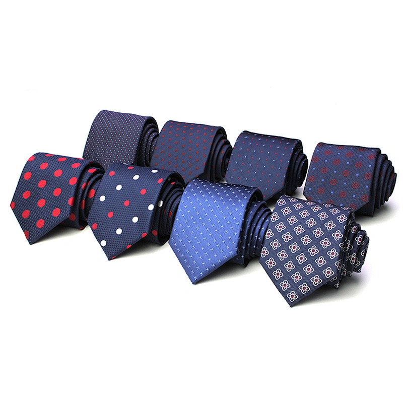 Business Casual Gravata Woven Jacquard Polyester Ties For Men Italian Custom Neck Tie