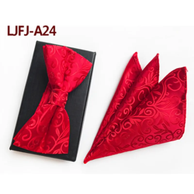 Custom Pocket Squares for Men Classic Mens Bow Ties and Hanky Sets Stripe Men Bow Tie Sets Handkerchief Set
