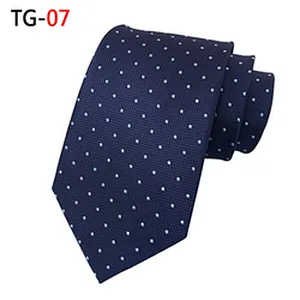 Luxury Ties Men Custom Logo Polyester Woven Corbatas Hombres Classic Grid Neck Ties For Men