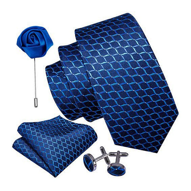 wedding handkerchief polyester tie and polyester men ties set