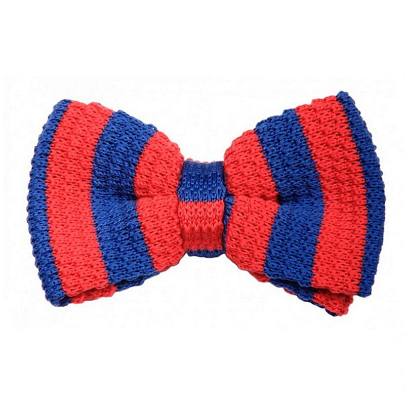 mens handmade classic stripe knitted bowtie