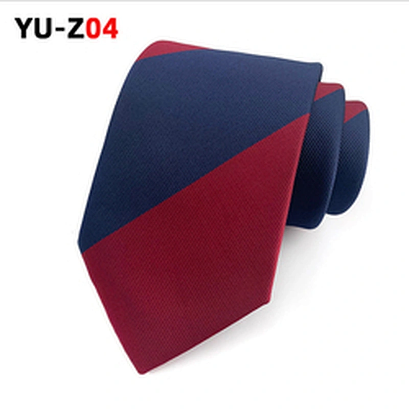 Custom Mens Neck Tie Classical Striped Necktie Wholesale Woven Jacquard  polyester tie