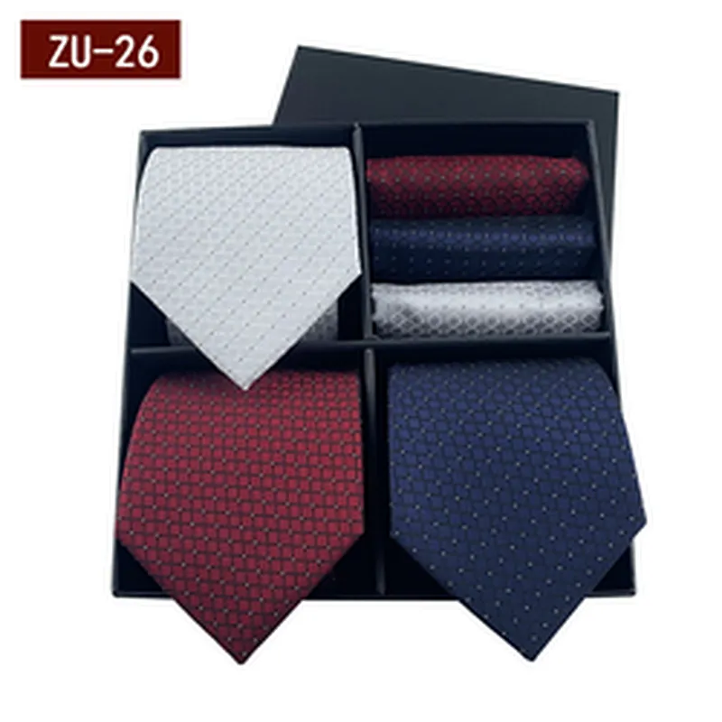 Casual Mens Ties and Pocket Square Set 2021 Regular Men Ties and Hanky Set Custom Men Necktie Set Gift Box