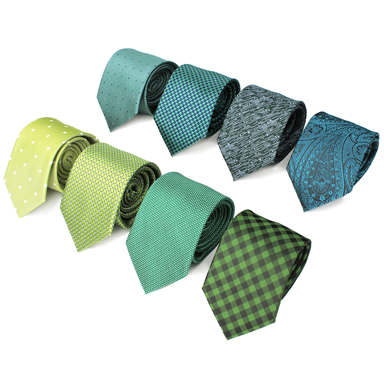 Good design 2021 latest fashion green jacquard silk ties in bulk for men