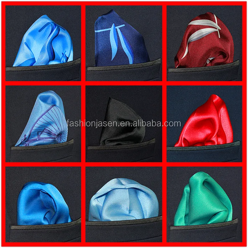 High Quality Men's Suit Hanky Men 100% Polyester Cotton Custom Logo Printed Adults