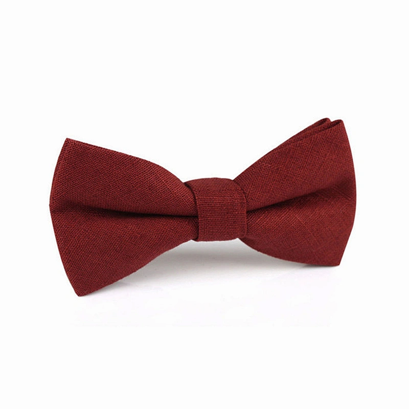 unique linen solid bowtie for young men