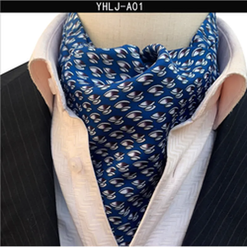 Classic Paisley Cravate Homme Casual Floral Folard Mens Ascot Jacquard Woven Ties For Men Italian