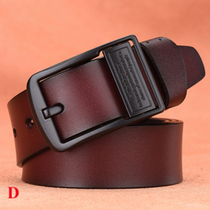 Wholesale Custom New Adjustable Casual Pin Buckle Belt Fashion Luxury Business Men Black Genuine Leather Belt