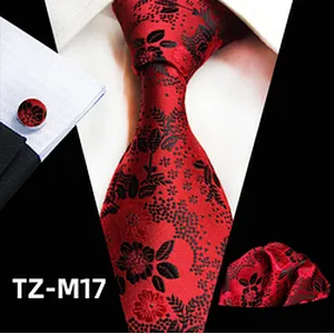 Fashion Floral Neckties With Pocket Squares Wholesale Men Ties And Hanky Cufflinks Set Casual Ties For Men Italian