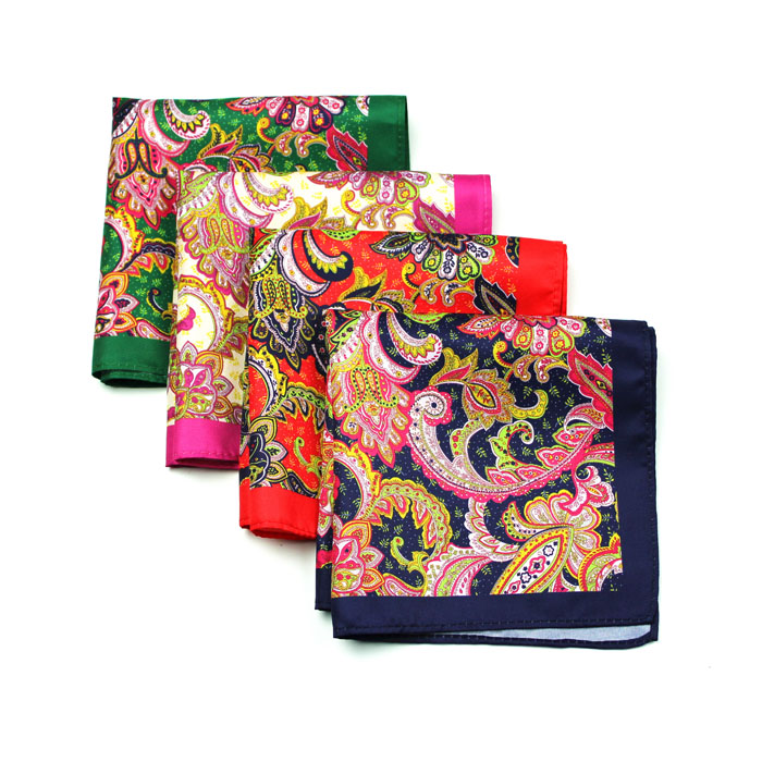 Digital printing colorful pattern handkerchiefs for men