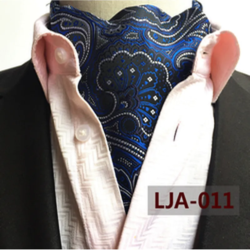 Classic Dot Cravate Homme Casual Paisley Folard Mens Ascot Polyester Jacquard Woven Ties For Men Italian