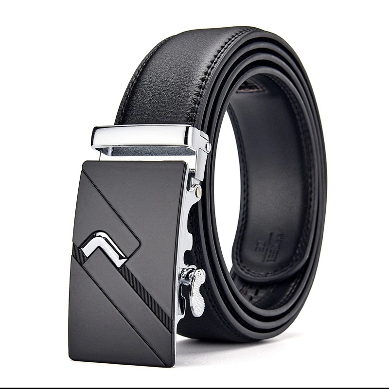 Wholesale Business Casual Adjustable Automatic Buckle Two-layer Cowhide Genuine Leather Belt for Men