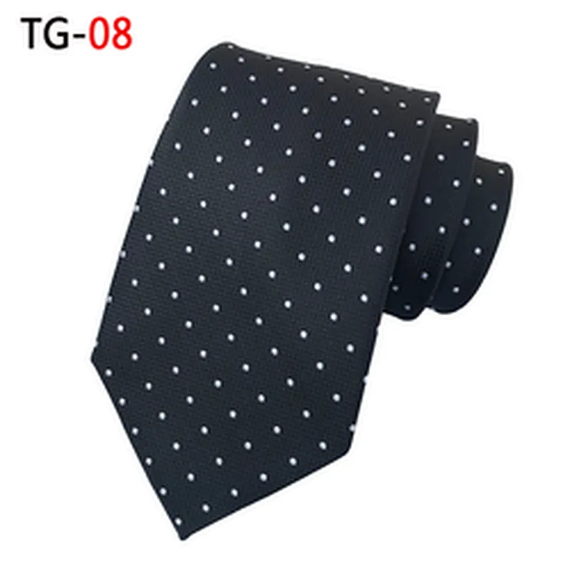 Luxury Ties Men Custom Logo Polyester Woven Corbatas Hombres Classic Grid Neck Ties For Men