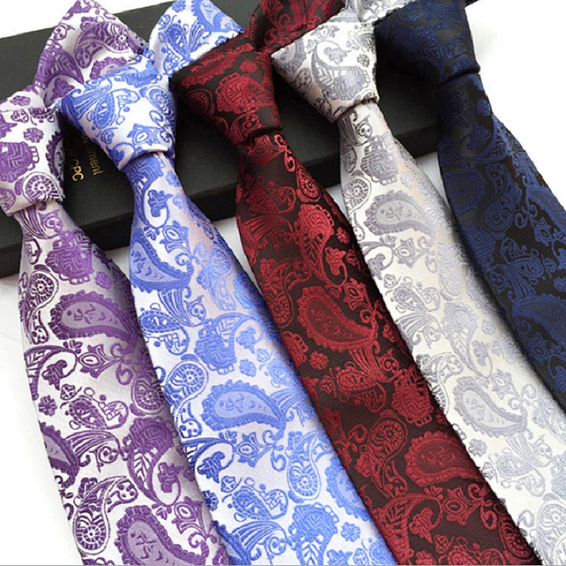 Custom Neckties Men Jacquard Woven Casual Cravate Pour Homme Polyester Paisley Neck Ties For Men