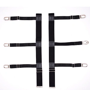 Wholesale Mens Shirt Holder Straps Adjustable Elastic Shirts Garters with Non-slip Locking Clamps