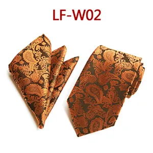 Wholesale Men Ties and Hanky Set Fashion Paisley Neckties with Pocket Square Custom Ensemble Cravate Mouchoirs
