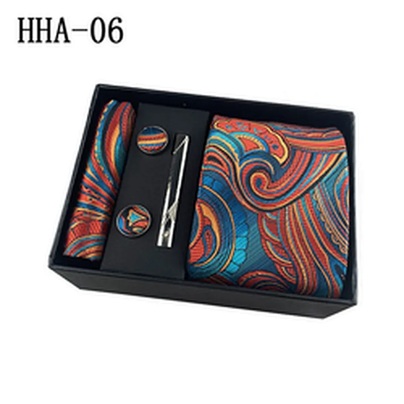 Custom Men Ties and Hanky Set Floral Neckties With Pocket Squares Fashion Tie Clip Pocket Square and Cufflink Set Gift Box