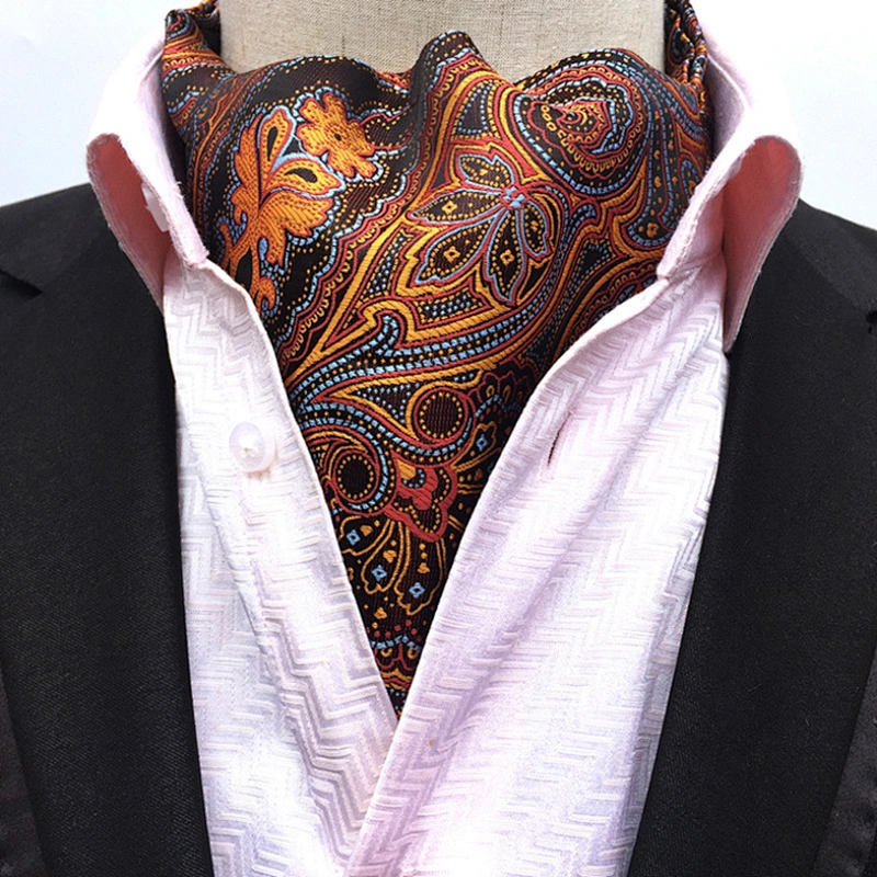Polyester Jacquard Woven Ties For Men Italian Classic Paisley Cravate Homme Casual Dot Folard Mens Ascot