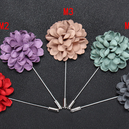 latest good quality flower lapel pin for mens' suits