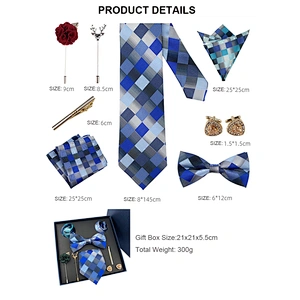 Solid Costume Cravate 8 Pieces Fashion Necktie Set Gift Box Luxury Mens Tie Sets Gift Box Paisley Neck Tie Gift Set
