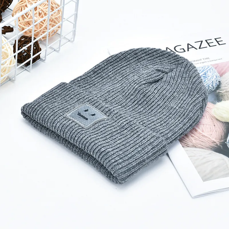 Winter Custom Logo Fashion Fitted Knitting Embroidery Hat for Kids Children Beanie Hat for Girls