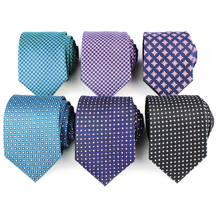 Custom Casual Fashionable Neck Tie Gift Set Polyester Ties Dot Jacquard Cravate Homme Men Necktie Ties For Men Italian