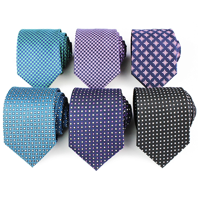 Custom Casual Fashionable Neck Tie Gift Set Polyester Ties Dot Jacquard Cravate Homme Men Necktie Ties For Men Italian
