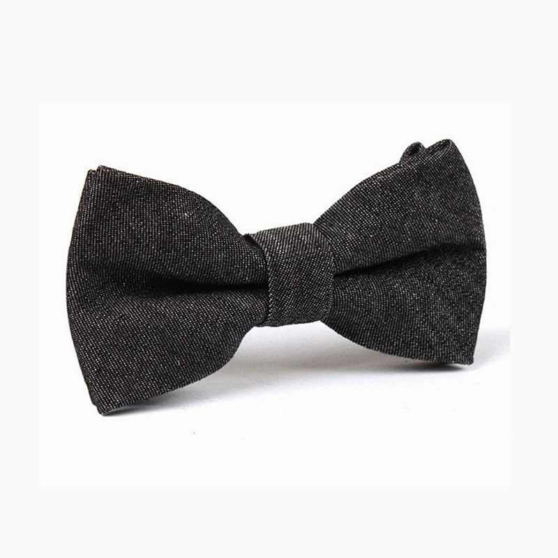 custom solid silk linen fabric self necktie bow ties