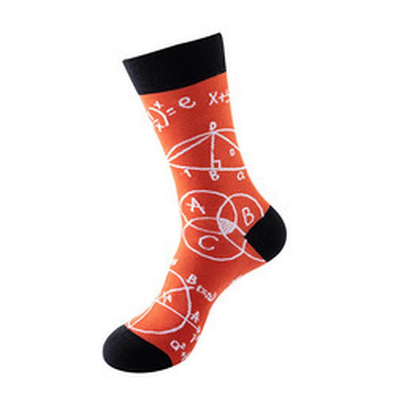 wholesale geometric pattern fashion socks Amazon hot sale socks men and women personality trend socks cotton stockings