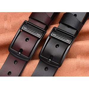 Wholesale Custom New Adjustable Casual Pin Buckle Belt Fashion Luxury Business Men Black Genuine Leather Belt
