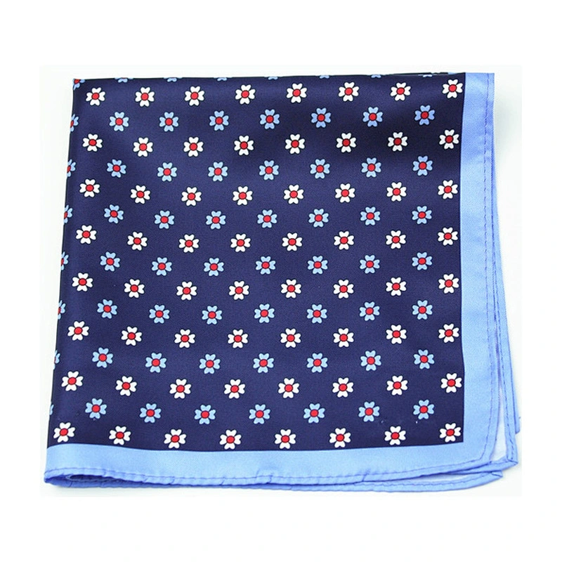 100% Silk Printing Pocketsquare Durable Factory Handkerchief Men 100% Microfiber Custom Logo Gift Box