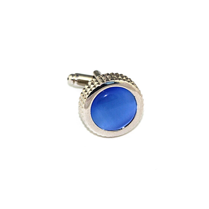 Custom men's birthday gift shiny blue cufflinks